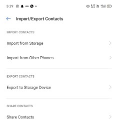Import/Export contacts on Android