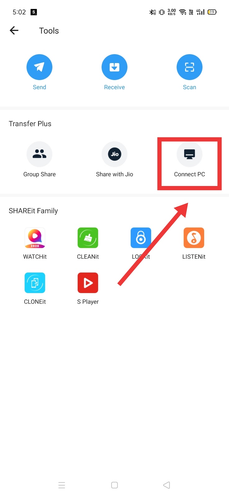 connect Shareit to PC