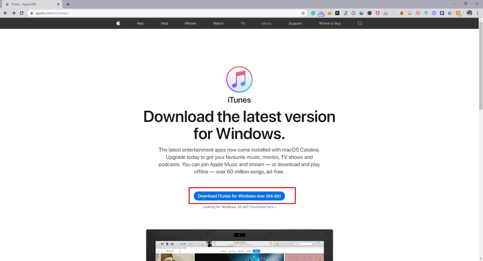 which itunes download for windows 10