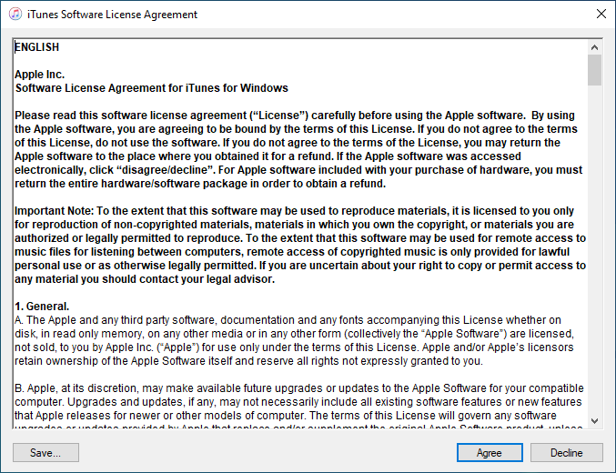iTunes licence agreement 